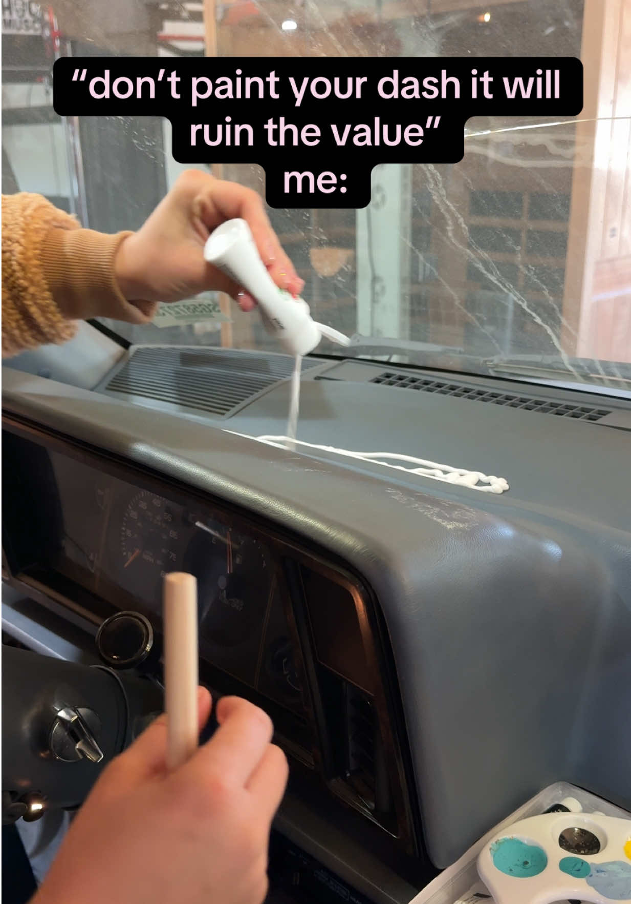 VAN TRANSFORMATION DAY 1🤭 can’t wait for you guys to see everything I did to it on Snapchat!!