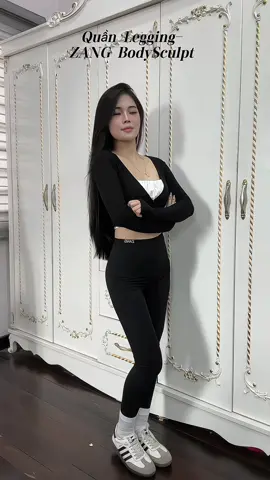 Quần legging nữ ngăn, dài cạp cao siêu nâng V3, định hình siết eo co giãn#quanlegging #quanleggingnucapcao #thoitrangnu #xuhuong 