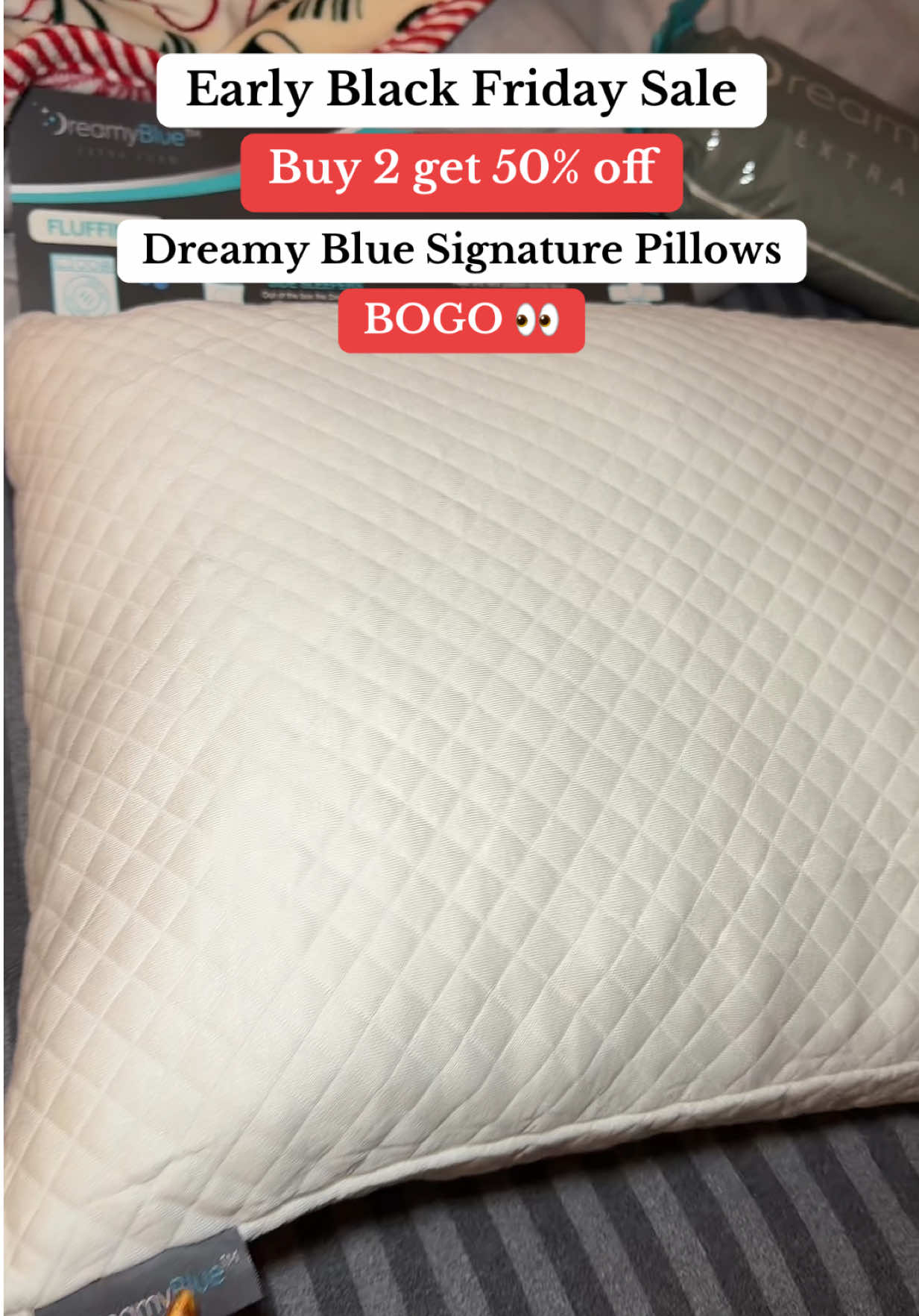 BOGO Dreamy Blue Signature Pillows! Black Friday deal is active, buy 1 get 1! You don’t want to miss having these amazing customizable quality pillows in your life!  #pillow #tiktokshopblackfriday #bedding #tiktokshopcybermonday #tiktokshopcreatorpicks @DREAMY BLUE LLC 