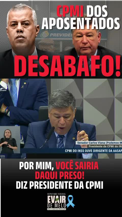 O presidente da CPMI dos Aposentados,Senador @CarlosViana, falou o que milhões de brasileiros sentem! Quem roubou o INSS devia sair direto dali, preso! É revoltante ver quem destruiu a aposentadoria de quem trabalhou a vida inteira ainda tentando se justificar. Aqui não tem conchavo, tem verdade e indignação. Chegou a hora de passar o Brasil a limpo. Vai vendo, Brasil! #CPMIdoRouboDosAposentados #INSS #Corrupção #VergonhaNacional #VaiVendoBrasil