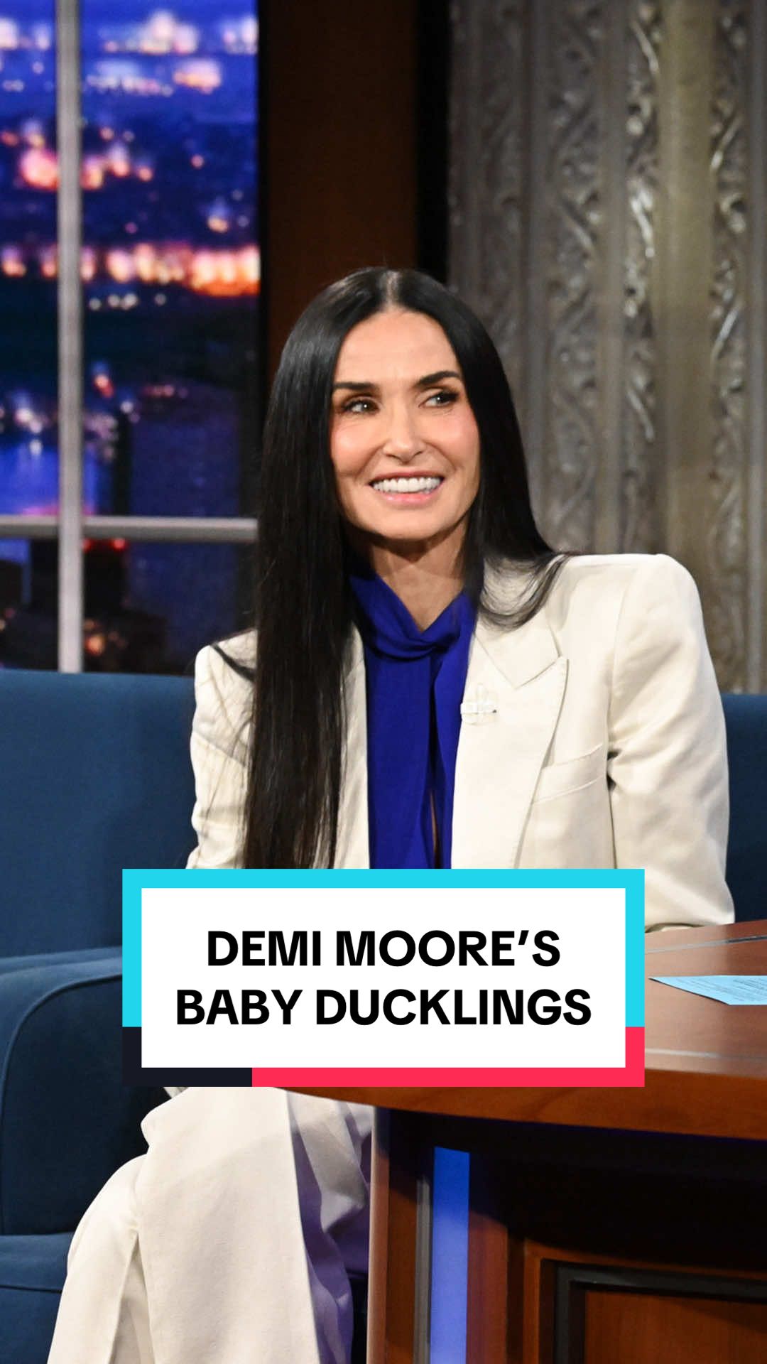 Demi Moore learns what happens when you give a duck an inch. #Colbert #DemiMoore 