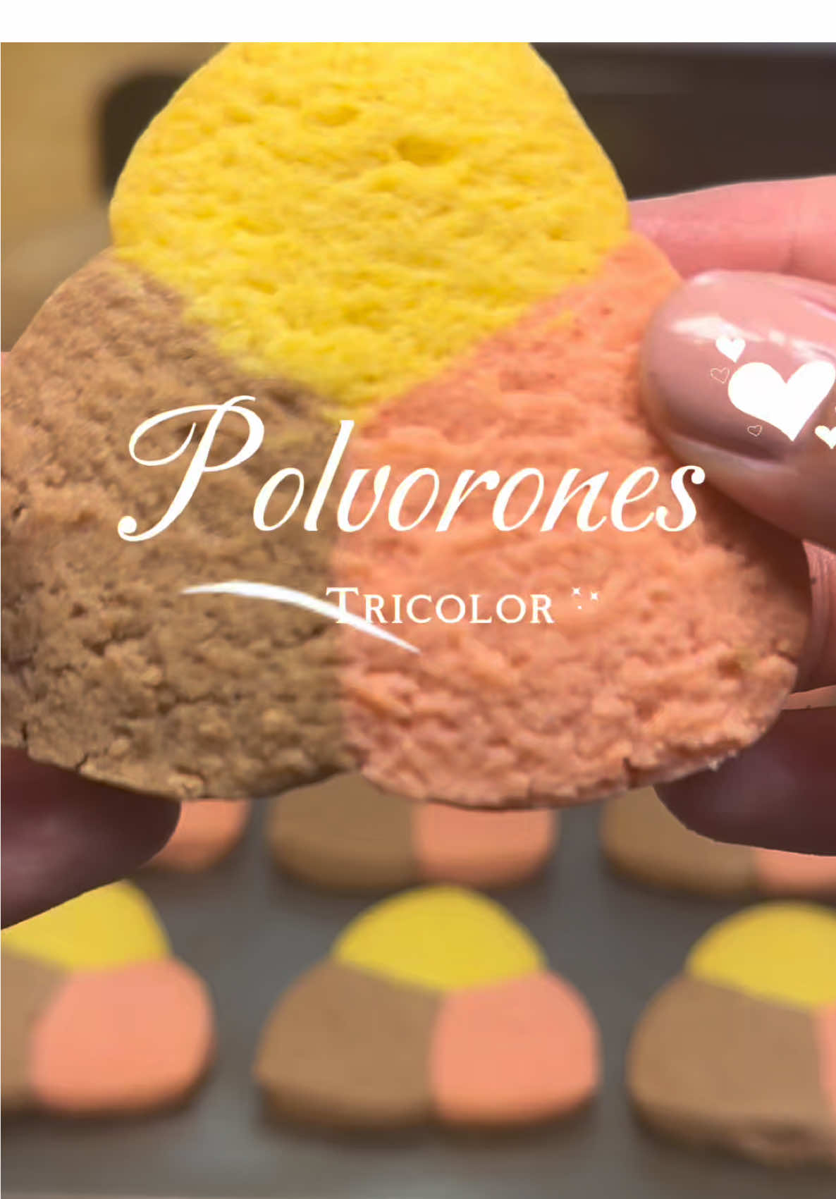 Polvorones tricolor 🩷💛🤎 Ingredientes:👇🏼 • 500 g de harina • 150 g de azúcar • 250 g de manteca vegetal • 2 huevos • 1 cucharada de Royal • 1/2 cucharada de bicarbonato de sodio • 1 cucharada de esencia de vainilla • colorante vegetal y cocoa  * horneamos a 360 °F por 15 minutos ♨️ Éstas son una de las galletas 🍪 favoritas en mi familia. Espero la receta te guste. ☺️Déjame los comentarios si tienes alguna receta en especial que quieres que haga y no olvides seguirme para que no te pierdas cada una de las recetas que estoy compartiendo. 😉Si tienes alguna duda cuando realices la receta, con todo gusto, lo puedes dejar en los comentarios que en la medida de lo posible, yo estaré respondiendo. 🫶🏻 #c#creatorsearchinsights#p#polvoronesc#cokiesr#reposteriag#galletas