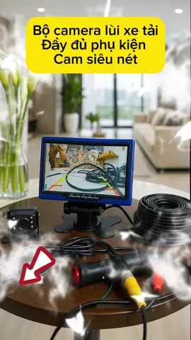 Bộ camera lùi xe tải đầy đủ phụ kiện màn hình 7inch quay siêu nét #camera #xuhuong #camerahanhtrinh #xetai #cameraluixetai 