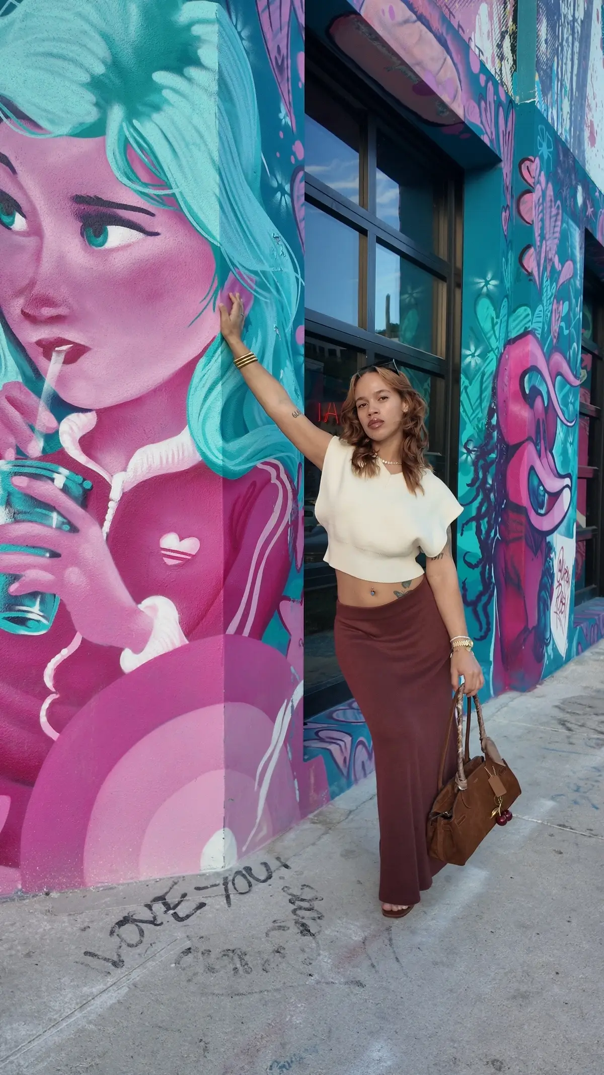 Serving looks like it's a runway, not a sidewalk.