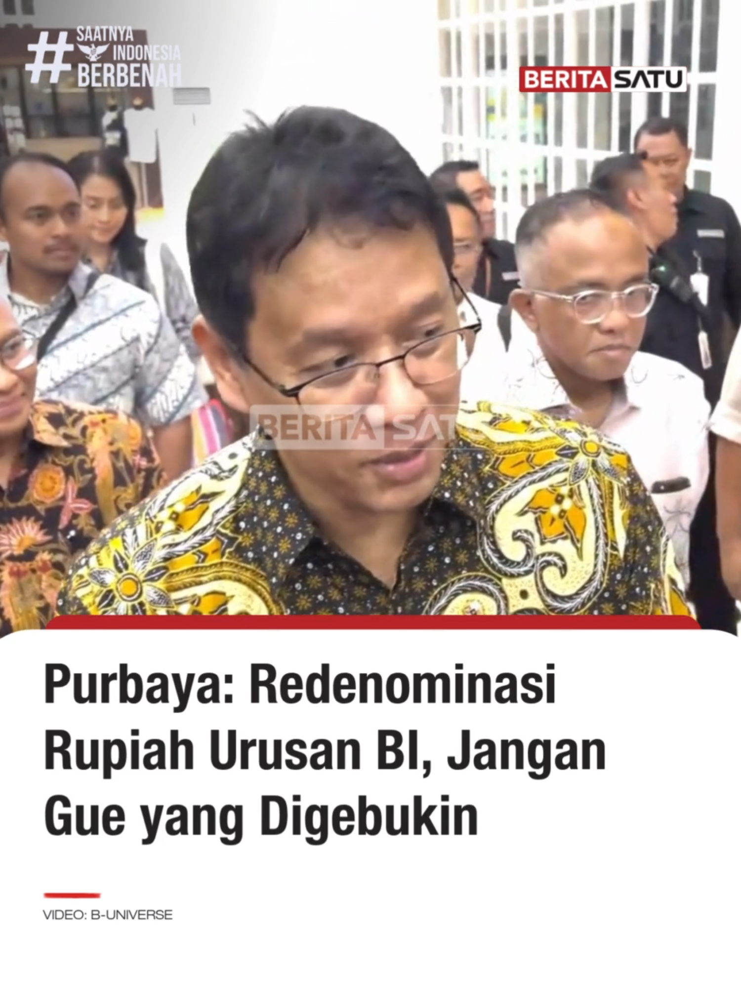Menteri Keuangan Purbaya Yudhi Sadewa menegaskan rencana redenominasi mata uang rupiah sepenuhnya menjadi kewenangan Bank Indonesia (BI). Pemerintah, kata dia, belum membahas pelaksanaan kebijakan tersebut dalam waktu dekat. menegaskan rencana redenominasi mata uang rupiah sepenuhnya menjadi kewenangan Bank Indonesia (BI). Pemerintah, kata dia, belum membahas pelaksanaan kebijakan tersebut dalam waktu dekat. Update berita selengkapnya di Beritasatu TV, BTV, BeritaSatu.com, & YouTube BeritaSatu! #PurbayaYudhiSadewa #PurbayaEffect #Redominasi #Rupiah #SaatnyaIndonesiaBerbenah #BeritaSatu
