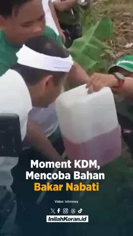 Gubernur Jawa Barat KDM, Mencoba Bahan Bakar Nabati 