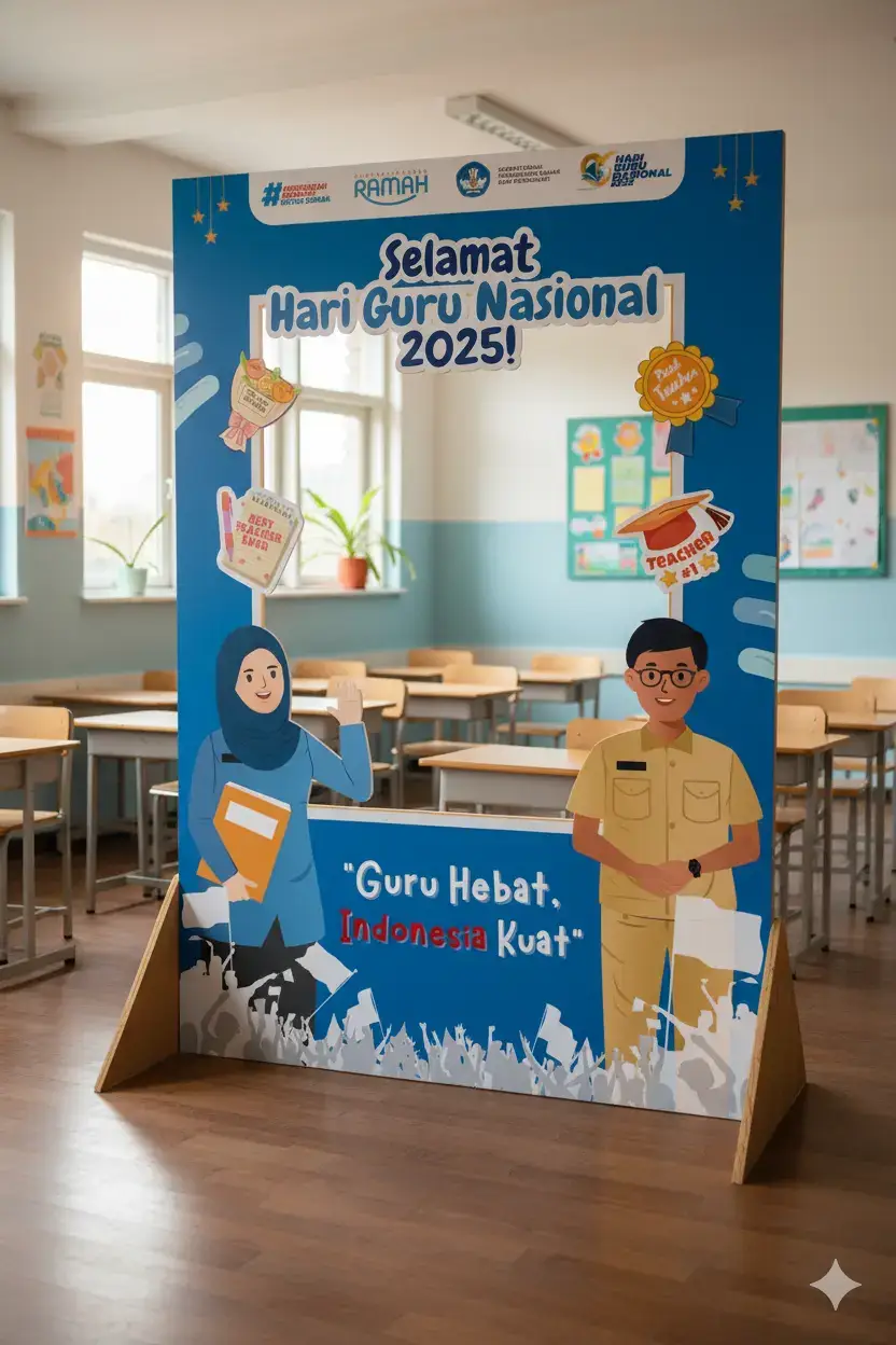 ✨ Hari Guru Nasional 2025 udah semakin dekat! Biar kegiatan di sekolah makin meriah, aku sediain Photobooth Hari Guru 2025 ini GRATIS buat dipakai di sekolah, TK, SD, SMP, SMA 💙 Tinggal download → print → bolongin bagian tengah → pasang → foto bareng guru tercinta 📸 Dan kalau mau hemat biaya, bisa print elemen per halaman (file PDF sudah aku sediakan) → tempel manual → tetap cantik & rapi! Cocok untuk: • Panggung sekolah • Sudut kelas • Acara upacara • Dokumentasi & unggahan sekolah Cek link di bio ya! 🌼 Jangan lupa mention aku kalau kalian pakai ♥️ #HariGuruNasional2025 #HariGuru #PhotoboothHariGuru #DekorSekolah #GuruHebatIndonesiaKuat #ProdukDigitalEdukasi #edulineid #dhiyyaline #GuruIndonesia #IdeDekorSekolah #FileGratis #DownloadGratis