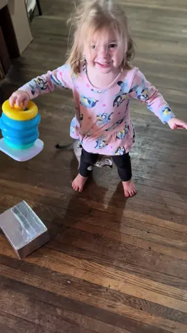 Poor Baby Bee don’t like Baby Rex when he attacks her. #globaldevelopmentdelay #autism #pku #twoyearold #mildcp 