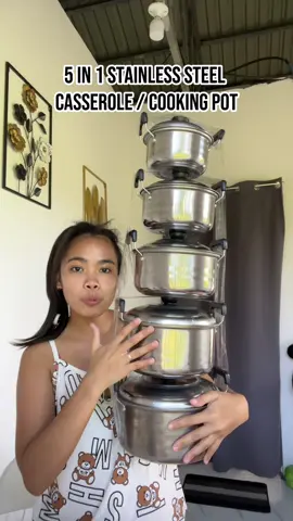 Pwede pan regalo o kaya pang everyday use! Sulit talaga 👌🏻🤗 #casseroleset #casserole5pcsset #stainlesscookware #kitchenware #fyp 