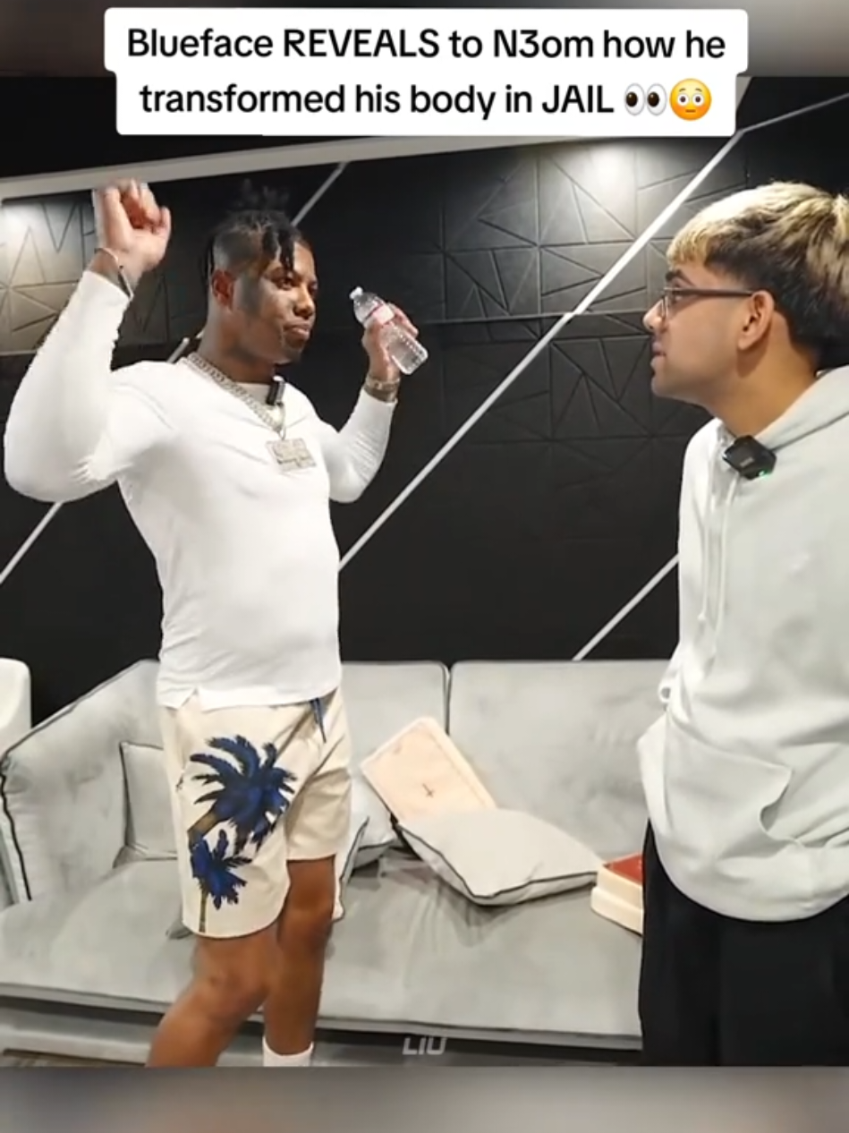 Blueface REVEALS to N3om how he transformed his body in JAIL 👀😳 #blueface #n3on 
