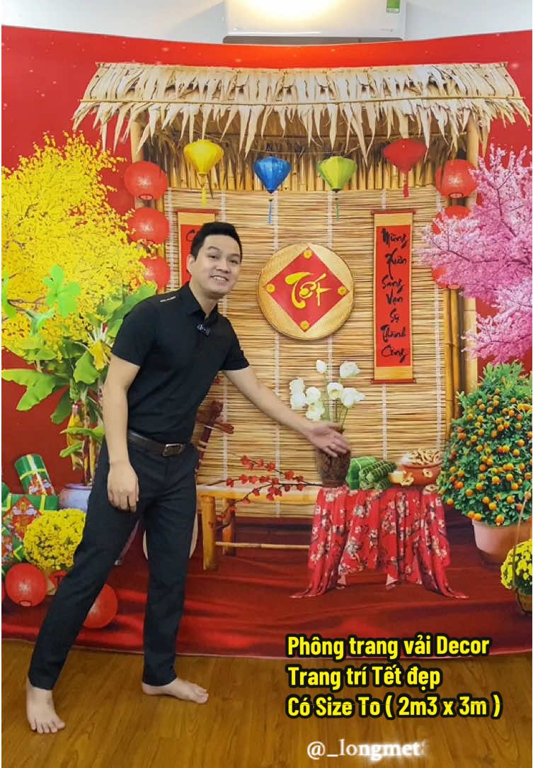 Tranh Tết , Phông tranh vải Decor trang trí Tết, có Size To 2m3 x 3m [ P661 ]. #_longmet8  #tranhtet  #decortet  #phongnentrangtritet 