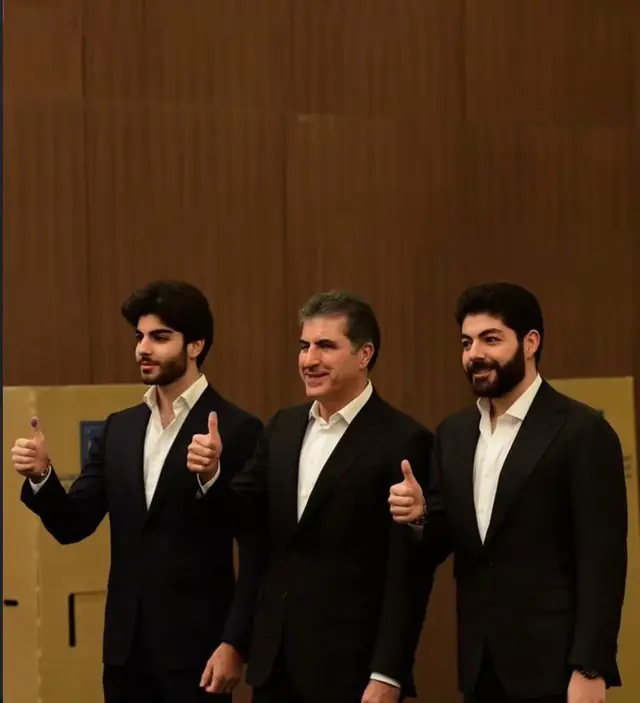 سەروک نێچیرڤان بارزانی و هەردو کورێن وئیدریس و چیاڤان دەنگێ خودا✌🏻💛👍🏻