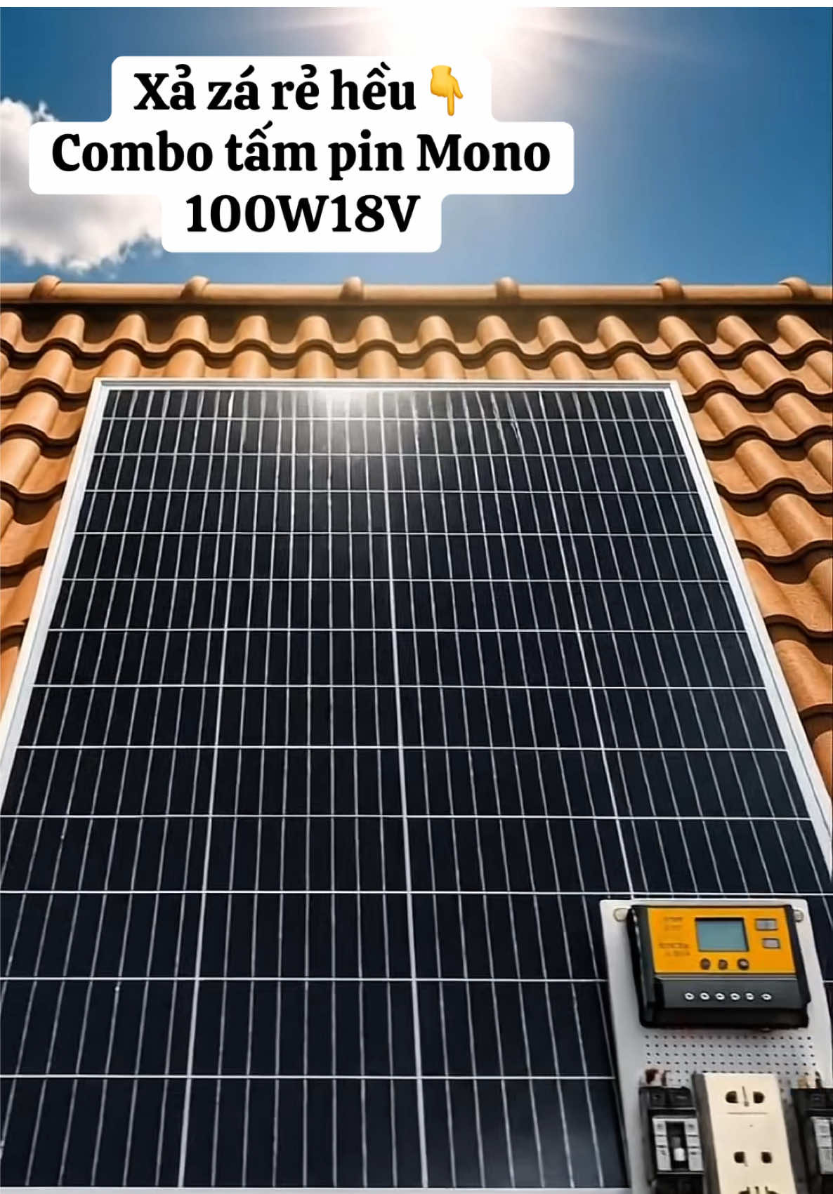 Combo tấm pin Mono 100W18V bảo hành 24 tháng#tampinnangluongmattroi #dodungtienich #viral #xuhuong #thinhhanh 