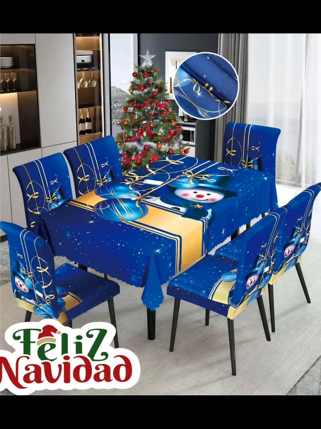 🎄✨ ¡Viste tu mesa con el espíritu navideño! 🍽️❤️ Set completo con mantel + 6 fundas para sillas 🎅🎁 🔥 ¡Últimas unidades! Deja tu mesa lista para brillar esta Navidad 🌟