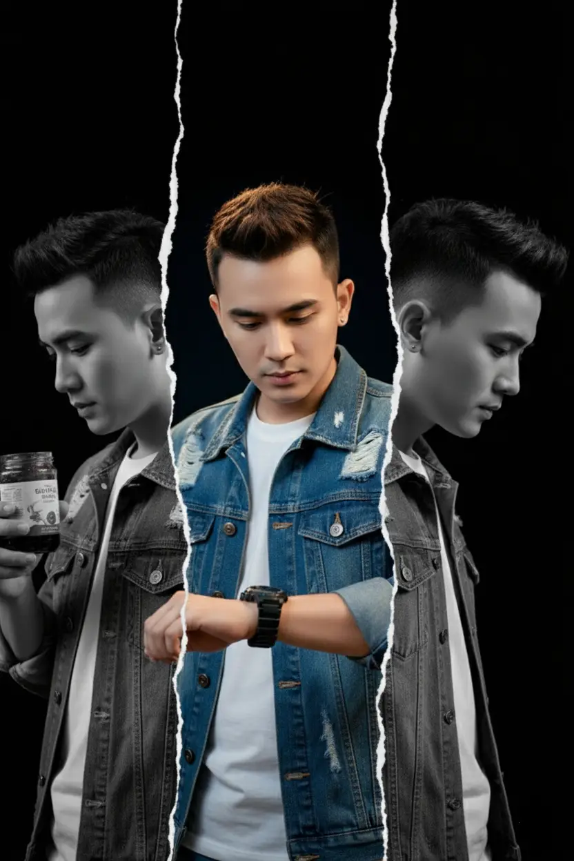 Tutorial Edit Gemini Ai 🫵 1.Buka Aplikasi Gemini Ai 2.Masukkan Foto Kamu 3.Copy + Paste Prompt Dibawah ini 👇 PROMPT : Edit foto potret gambar terbelah yang mencolok dan tersusun secara profesional dari seorang pemuda tampan (foto terlampir, mempertahankan gaya rambut) gambar ini dirancang dengan efek kertas robek yang mengungkapkan dua versi berbeda dari individu yang sama yang menyampaikan kesan dualitas atau transformasi bagian tengah gambar yang membentang secara vertikal menampilkan potret detail penuh warna dari pria yang melihat langsung ke jam tangan smartwatch hitam keren dengan intens sedikit menoleh dan percaya diri warna kulitnya alami dan rambut dia memakai jaket jeans robek biru di atas kaos putih polos yang menunjukkan gaya formal atau canggih mengapit potret berwarna utama ini di sisi kiri dan kanan adalah pecahan monokrom (hitam dan putih) dari pria yang sama sisi kanan menunjukkan profilnya melihat ke bawah dan ke kanan dengan ekspresi yang lebih muram atau mawas diri sisi kiri menunjukkan profilnya melihat selai yang ada di tangannya tangannya sedikit terangkat ke arah itu menambahkan suasana termenung sisi kiri menunjukkan tampilan parsial melanjutkan estetika monokrom sobekan antara bagian berwarna dan monokrom secara realistis dibuat menyerupai tepi kasar dan bergerigi dari kertas robek menciptakan batas visual yang tajam latar belakang hitam memastikan fokus penuh pada subjek dan efek split artistik kesan keseluruhan adalah konflik internal berbagai sisi kepribadian atau perjalanan perubahan disajikan dengan kejelasan resolusi tinggi 8k dan gaya artistik yang canggih Kamera menghadap kesamping #fyp #britneyspears #chatgpt #geminitrend #geminiai 