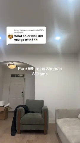 Replying to @boudreauxvictoria102  Still unpacking and working on decor! We are super happy with the color we chose!   #purewhite #sherwinwilliams #homerenovation 