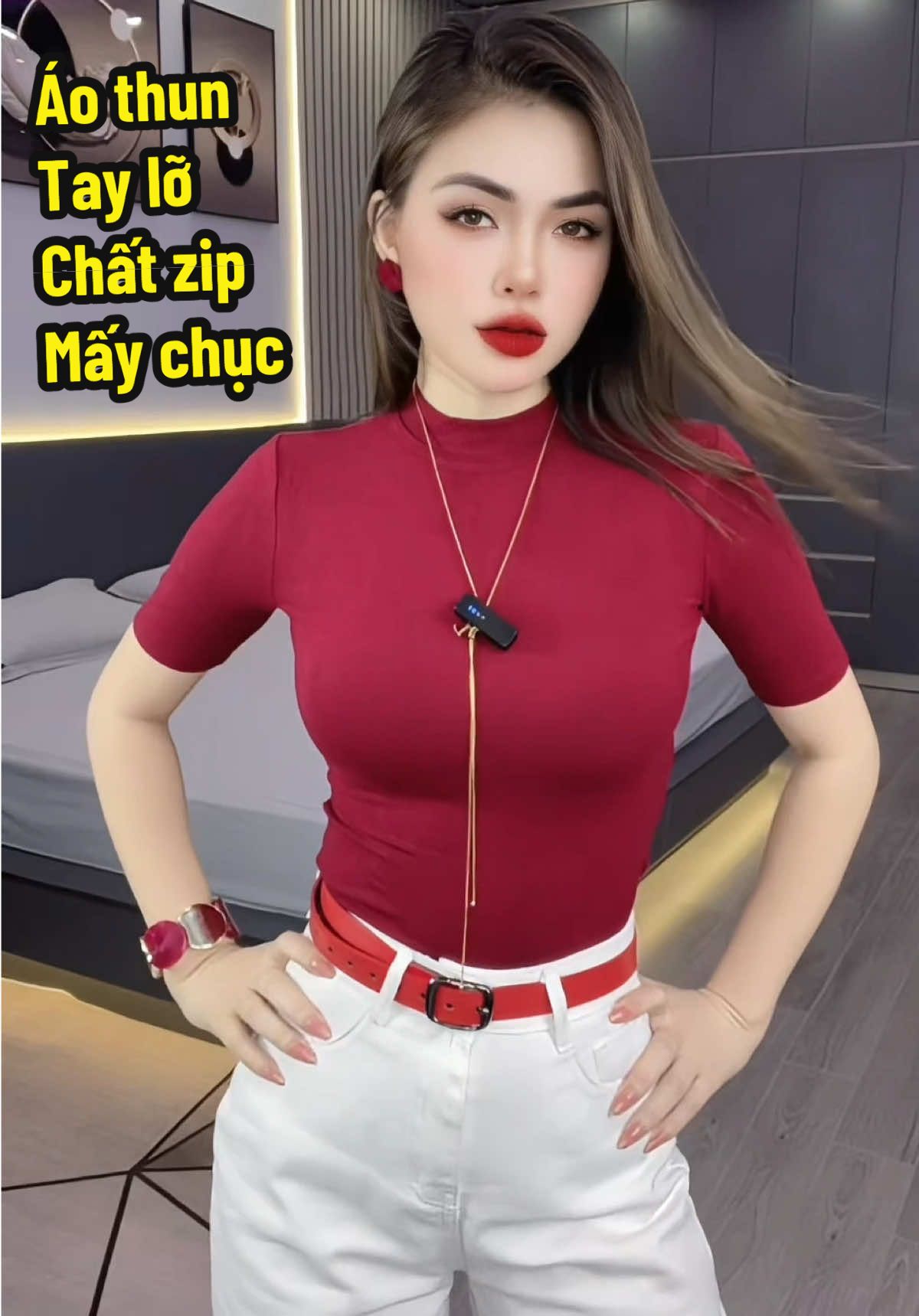 Áo thun tay lỡ, chất zip form ôm. Sang lắm. Cổ 3 cm #liên_aila #aothun #aothuntaylo #aothunnu #aothunxinh 
