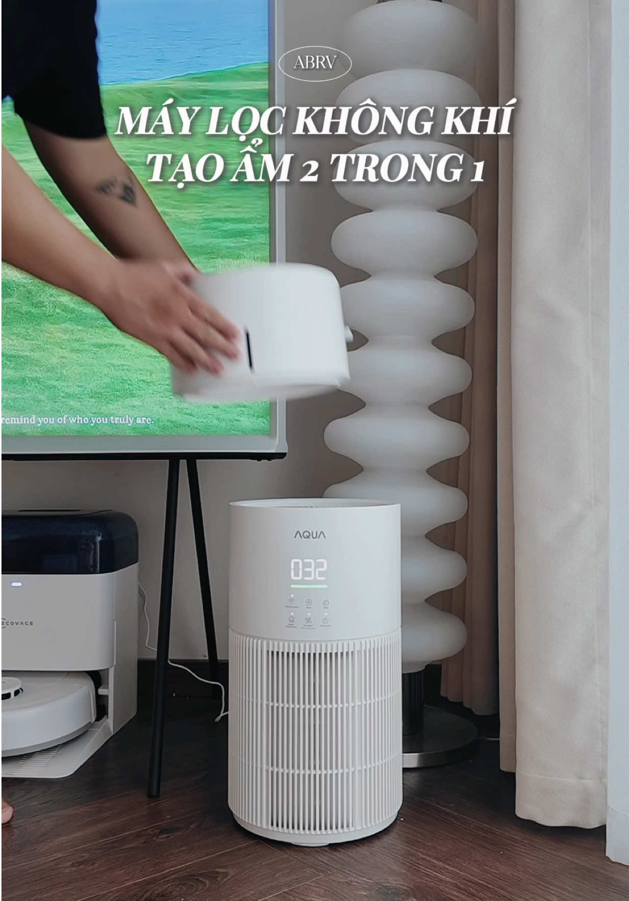 Máy lọc không khí và tạo ẩm AQUA tiện lợi mà đẹp nữa, chắc bạn cũng đang cần  #anhbeoriviu #aqua #maylocaqua 