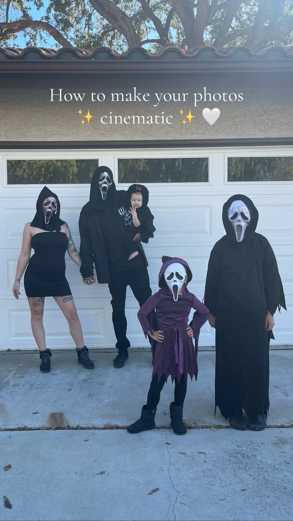 I can’t get over how spooky it makes us look 😍 #tutorial #photography #cinematicphoto #saturatedfilm #halloween 