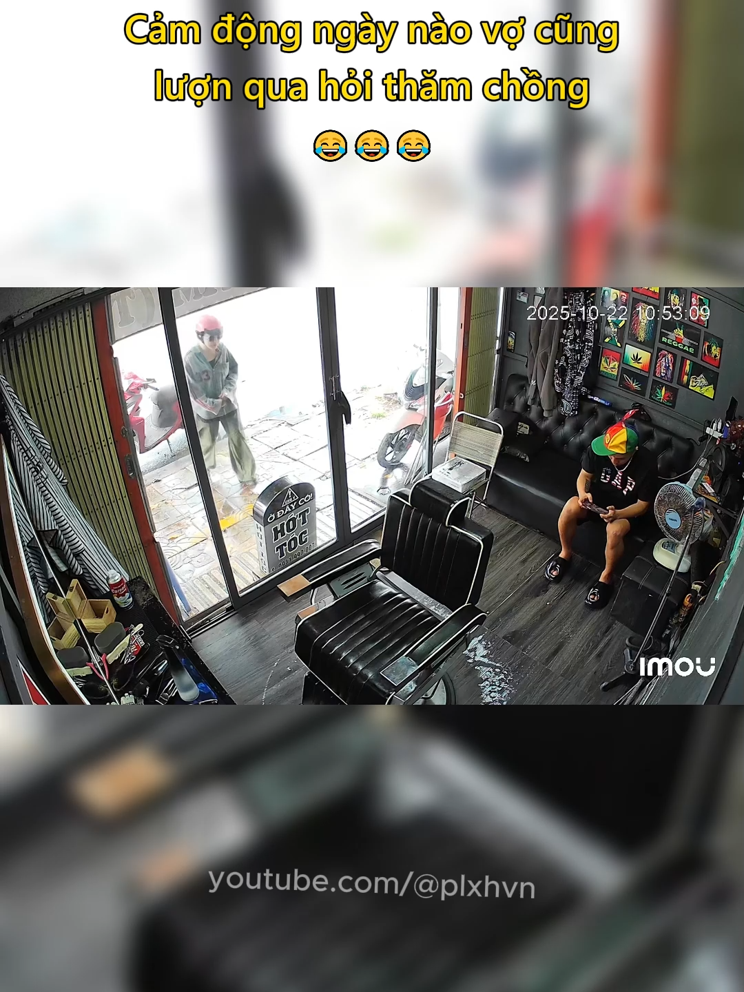 Cảm động ngày nào vợ cũng lượn qua hỏi thăm chồng 😂 #cattoc #giadinh #vuive #vuinhon #hanhphuc #plxhvn #phapluatxahoi