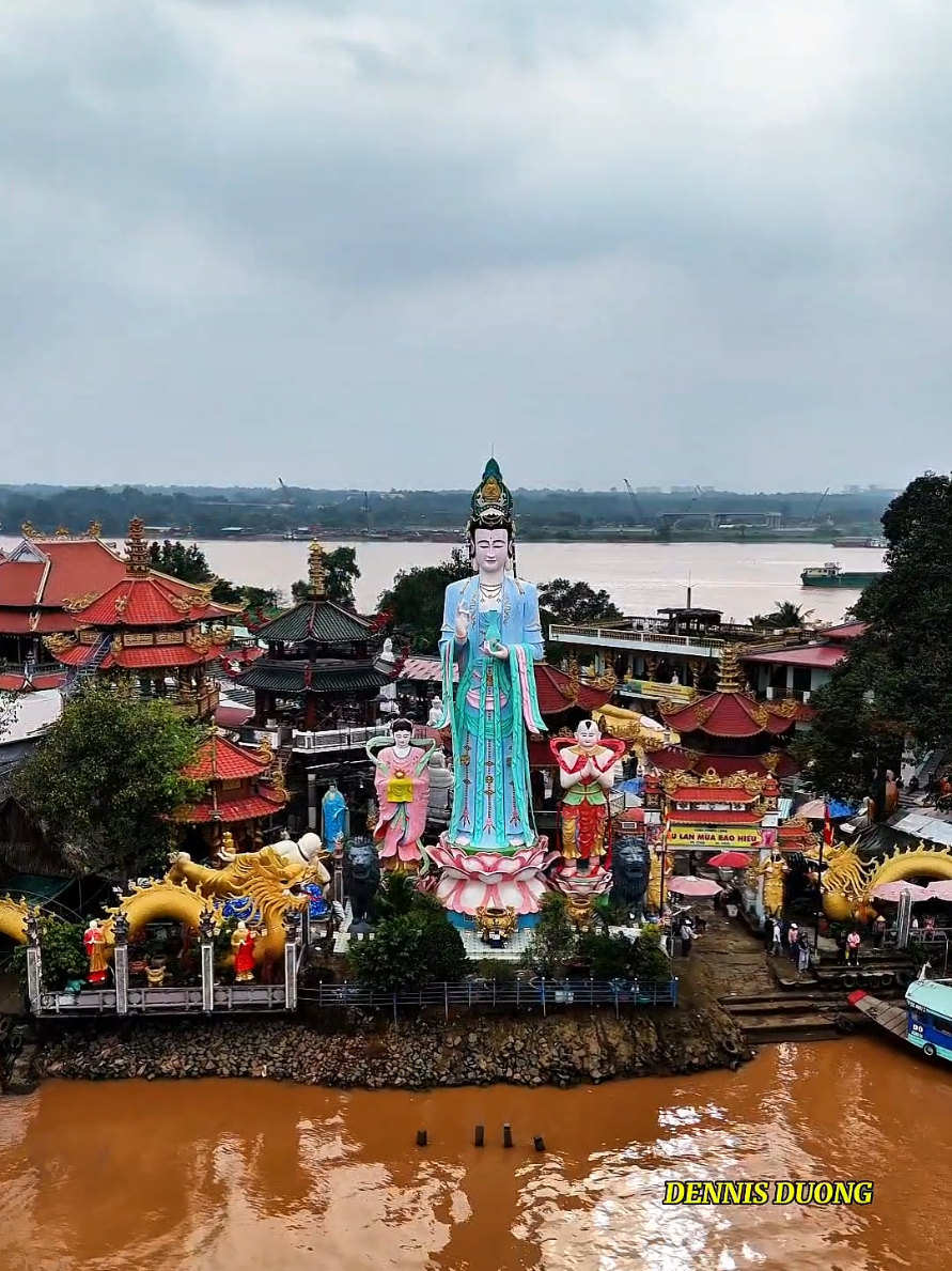 Ngôi chùa ven sông có view cực đẹp#duongdidaudo #canhchua #chuachaudoc3 #fyp #xuhuong 
