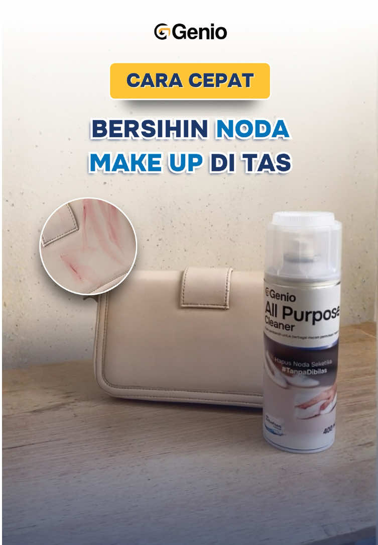 refleks semua cewek sih 😭 untung ada Genio All Purpose Cleaner, penyelamat tas ✨ yuk checkout di keranjang kuning! #geniostore #genioallpurposecleaner #penghilangnoda #foam #sepatu 