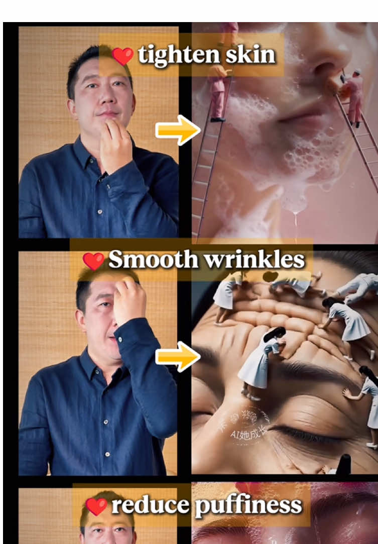 3 move to Smooth wrinkles, tighten skin, reduce puffiness. #healing #antiaging #faceyoga #immunity #wellness 