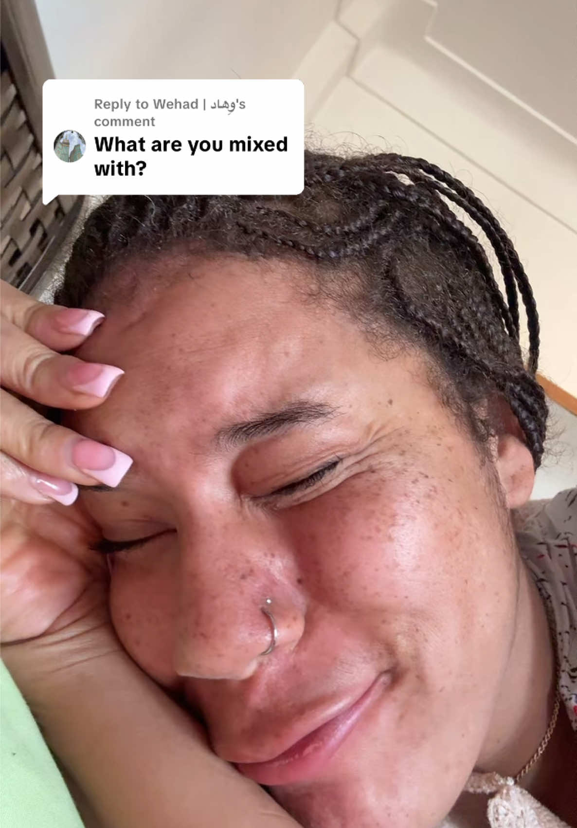 Replying to @Wehad | وِهاد  I used to hate this question growing up . It made me feel insecure about my skin.  Like I had to fight to prove my blackness but now I’m proud of the skin I’m in . And I’m more open to questions like this and don’t take it the wrong way .  Y’all feel free to ask whatever you want ….. with respect and consideration lol  #egyptian_tik_tok #funniestgirlinegypt #expat #qanda #sudanese_tiktok 