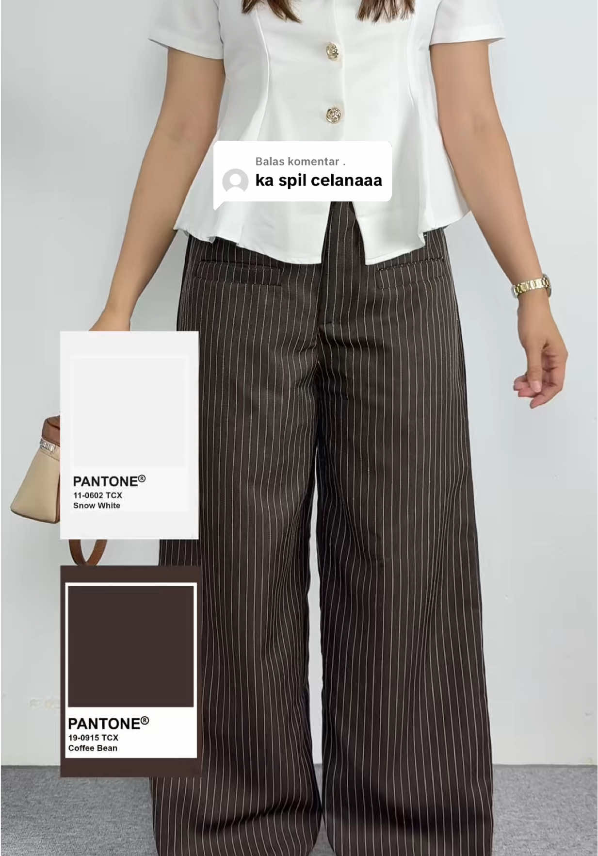 Membalas @. cakep bgt deh celananya yg brown dan atasannya broken white #promomakan1111 #OOTD #outfitideas 