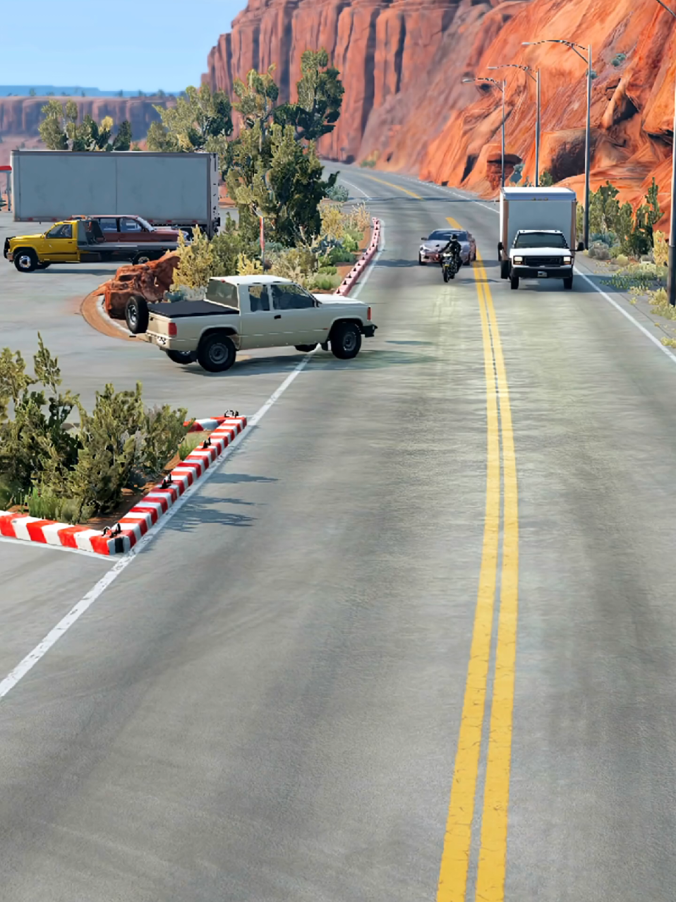 Extreme Cars Physics Test usa road driving test  #beamngdrive #clip #usaroad  #fyp #viralvideos 