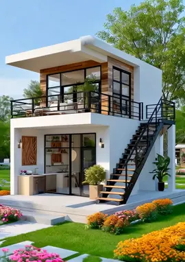Practical Two-Story Small House Design Ideas #housedesign #discover #smallhouse #fypage #tinyhouse 
