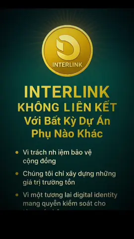 Interlink không liên kết với bất kỳ dự án phụ nào khác. #InterLink #ITLG #ITL #xh #xuhuong 