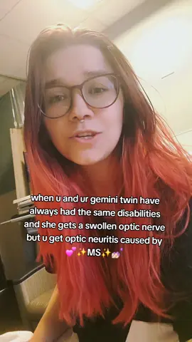 UR MOVE @gillian 🍉 this has been in my drafts since March, I waited to make sure you didn't also have MS but then forgot I made this, probably because my brain is swiss cheese. #multiplesclerosis #opticneuritis #gemini