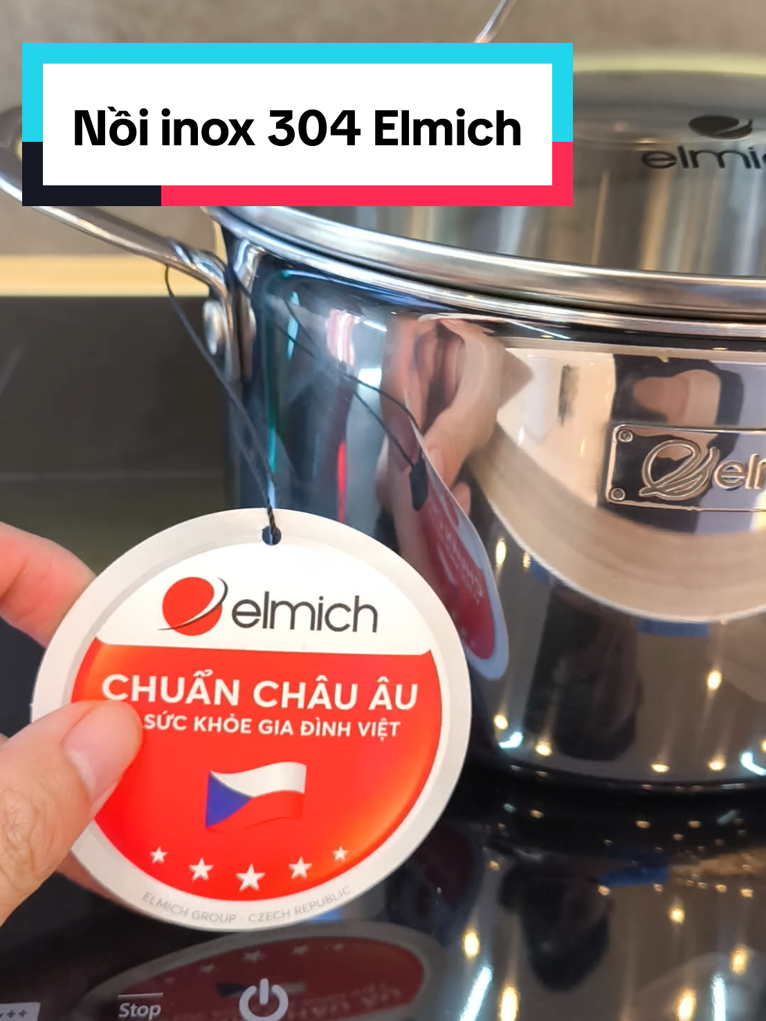 Nồi inox 304 nguyên khối cao cấp Elmich. Đun được bếp từ. #dobep #noiinox #nồi #elmich #xuhuong 