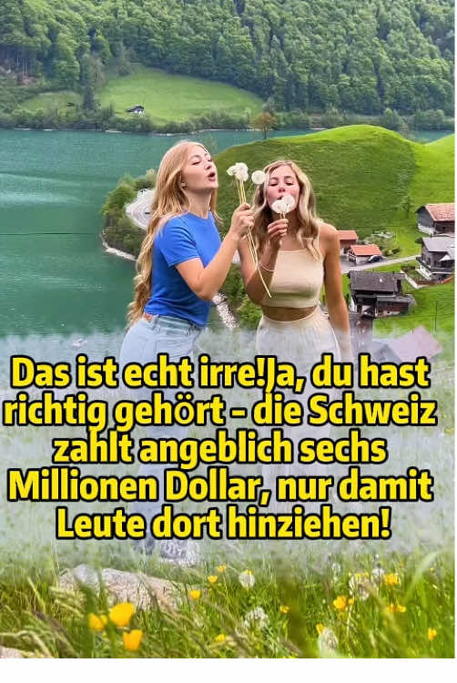 Das ist echt irre!Ja, du hast richtig gehört - die Schweiz zahlt angeblich sechs Millionen Dollar, nur damit Leute dort hinziehen!#suica#lituania#curiosidades#swiss#girls 