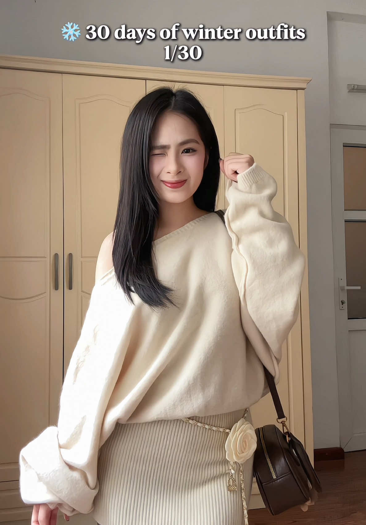 Váy len lệch vai xinh iu #emsocday #damlen #damlechvai #vaylen #vaylenbody 