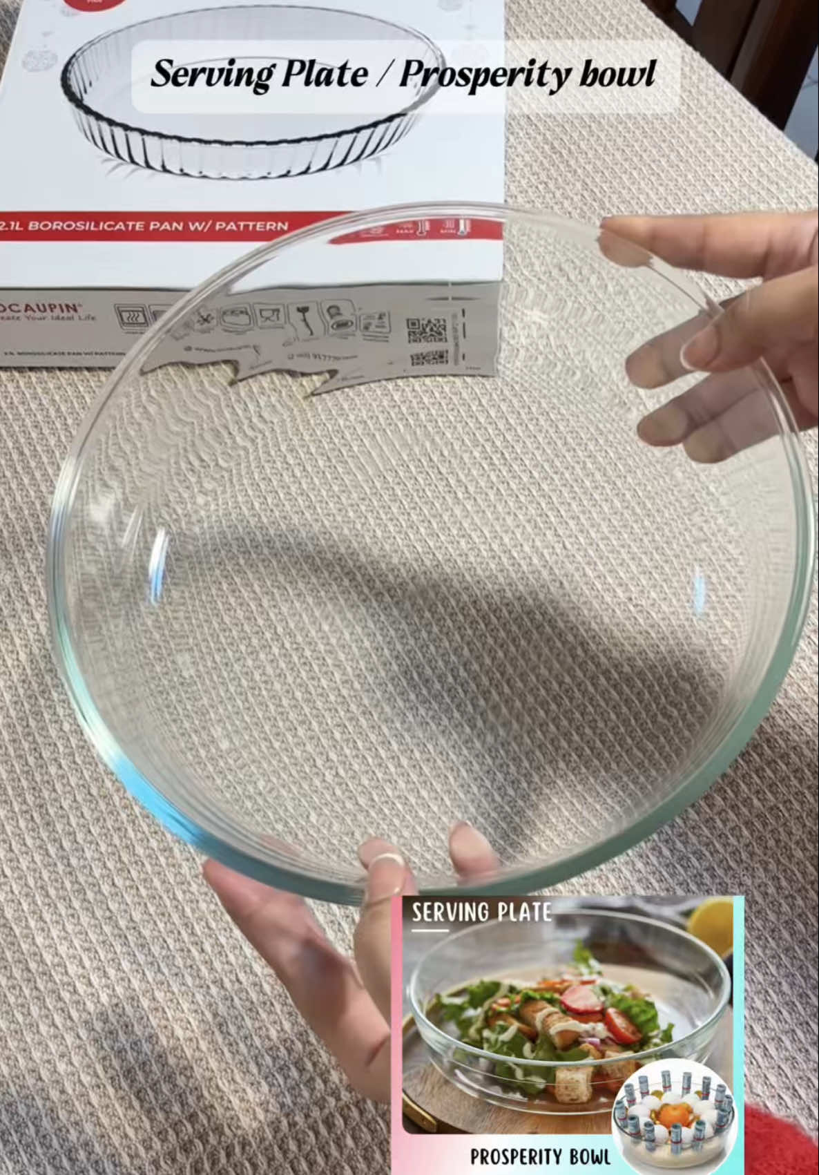 Pwedeng gamitin as prosperity bowl ang mura lang nito mga mi!! #prosperitybowl, #servingware, #glassbowl, #KitchenHacks, #bakingbowl  LOCAUPIN Round Glass Baking Plate Prosperity Bowl Dessert Dish Pan Microwave Oven Safe