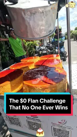 The $0 Flan Challenge That No One Ever Wins#challenge #dessert #business #psychologyfacts #streetfood 