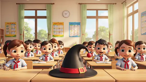 Chiếc mũ phép thuật và nhân vật đồng hành Sóc Nâu🐿 Câu lệnh mình để dưới phần bình luận nhé👇 #giaovientieuhoc #AI #veo3  #cothaotieuhoc #xuhuong 