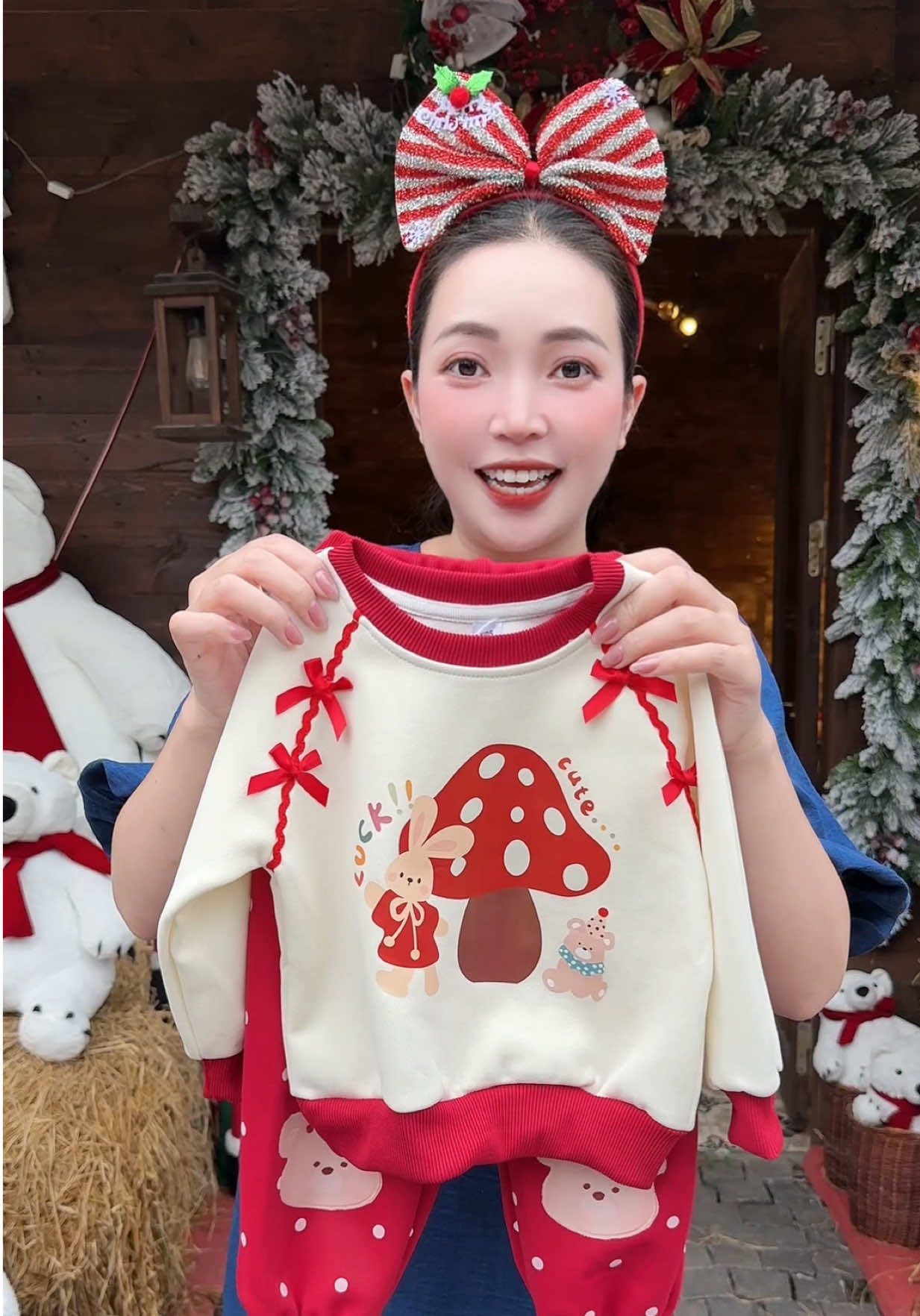 Bộ nỉ noel cho bé gái #meminmax95 #quanaotreem #noel #boninoelchobe 