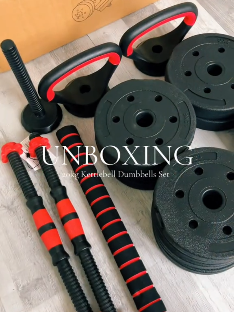 Kit Halteres 6 Em 1 Musculação Até 15kg Ajustável Kettlebell 💙 ID:AXP-PYQ-FUW . . . #halter #halteres #kitmusculação #kettlebell #anilha 