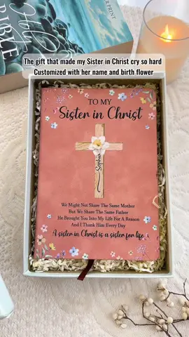 💐 Faith, flowers, and sisterhood — “To My Sister In Christ” Journal. 🙏  #macorner #christmasgift #gift #leatherjournal 