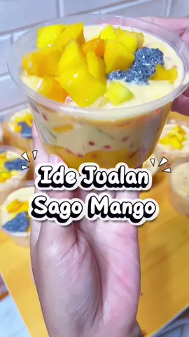 ❣️RESEP SAGO MANGO❣️ Bahan : • 3kg mangga • 1 bungkus Nutrijel Mangga • 1 bungkus nutrijel kelapa  • 1 bungkus mutiara • 2 sdm selasih • 250gr SKM • 1 Kaleng Susu Evaporasi  Cara membuat • Mangga di bagi jadi 2 bagian, sebagian di potong-potong, dan sebagian di haluskan • mangga yg sudah di potong-potong sebagian di sisihkan untuk toping • mangga yg sudah di haluskan ambil secukupnya sekitar 1-2 sdm letakkan di bagian cup paling bawah  • campur semua bahan SKM, Susu Evaporasi, Mangga, nutrijel, mutiara • kalau sudah tercampur rata masukkan ke dalam cup  selanjutnya kasih toping Mangga dan selasih • pakai cup 300ml 1 resep jadi 12-14 cup harga jual mulai 13.000/cup  Bisa Tahan 2-3 Hari dalam kulkas dan 2-3 jam di suhu Ruang  #sagomanggo #mangosago #resepmangosago #idejualan
