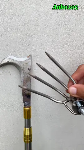 Sào rút inox kèm liềm và moc dặm lúa #liemtiabongsaurieng #mocdamlua #saorutinox #anho205 