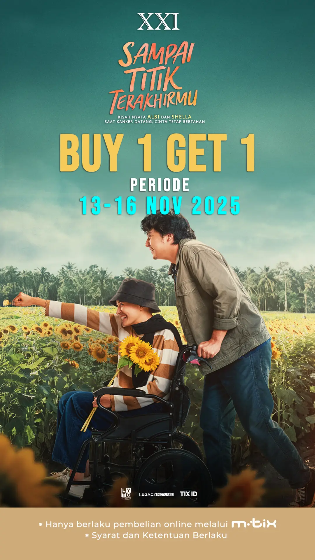 🔥 PROMO BUY 1 GET 1 GUYS! 🔥 Jangan tunggu lagi, segera amankan tiketmu di aplikasi M.TIX sebelum kehabisan! ✨ Sampai Titik Terakhirmu ✨ Kisah Nyata Albi & Shella Saat Kanker Datang, Cinta Tetap Bertahan Tayang 13 November 2025 di bioskop seluruh Indonesia‼ #SampaiTitikTerakhirmu #STTM #FilmSampaiTitikTerakhirmu #LytoPictures #TikTokTainment 