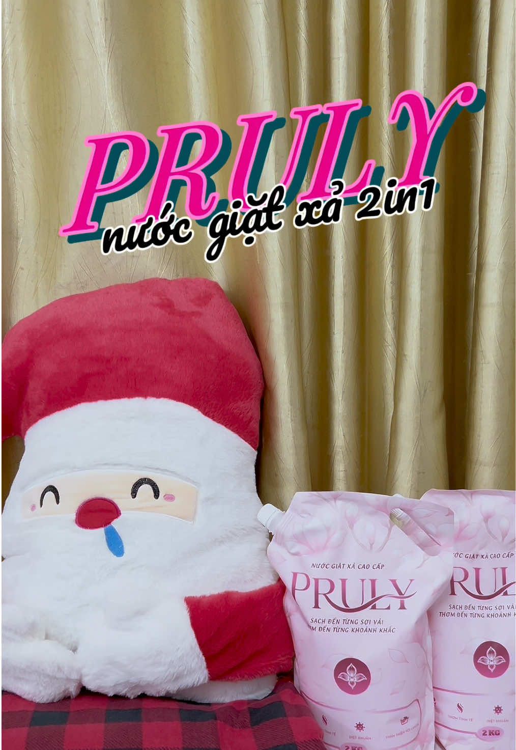 Combo 2 túi nước giặt Pruly tặng gấu bông kèm chăn siêu to nè #pruly #nuocgiatpruly #nuocgiatxa #nuocgiattanggau #giatxa  @Nhà Bánh Mì Nè 