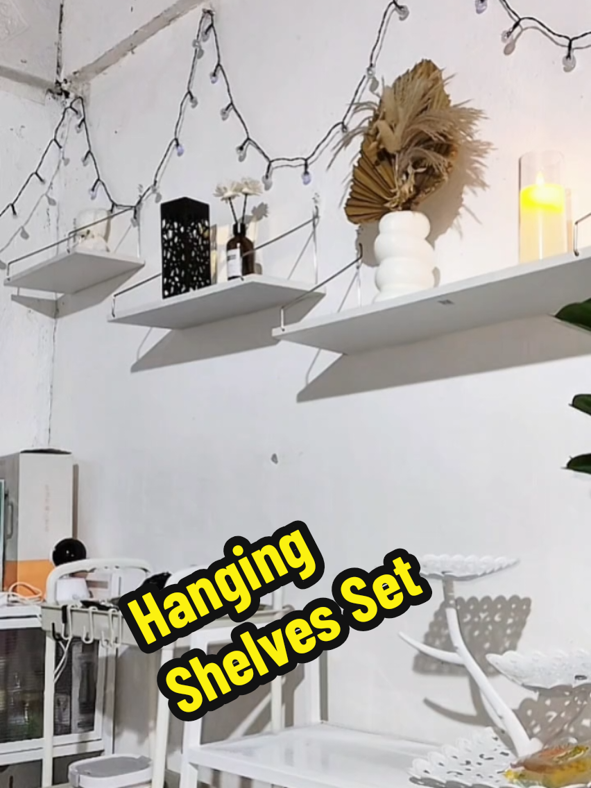 3pcs Shelves for Wall Set Wooden Storage Panel Floating Shelves. #hangingshelves #shelves #homedecor #aestheticdecor #woodenshelves 