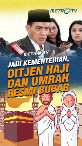Pemerintah resmi membubarkan Ditjen Haji dan Umrah di Kementerian Agama. Langkah ini merupakan implikasi dari terbitnya Perpres tentang pembentukan Kementerian Haji dan Umrah.  #tiktokmetrotv #beritaviral #tiktokberita #viral #fyp #wamenag #ditjenhaji #kemenag #haji