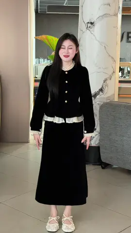 Set áo nhung chân váy #thoitrangnu #lanbun🛍️ @xixeoshop 