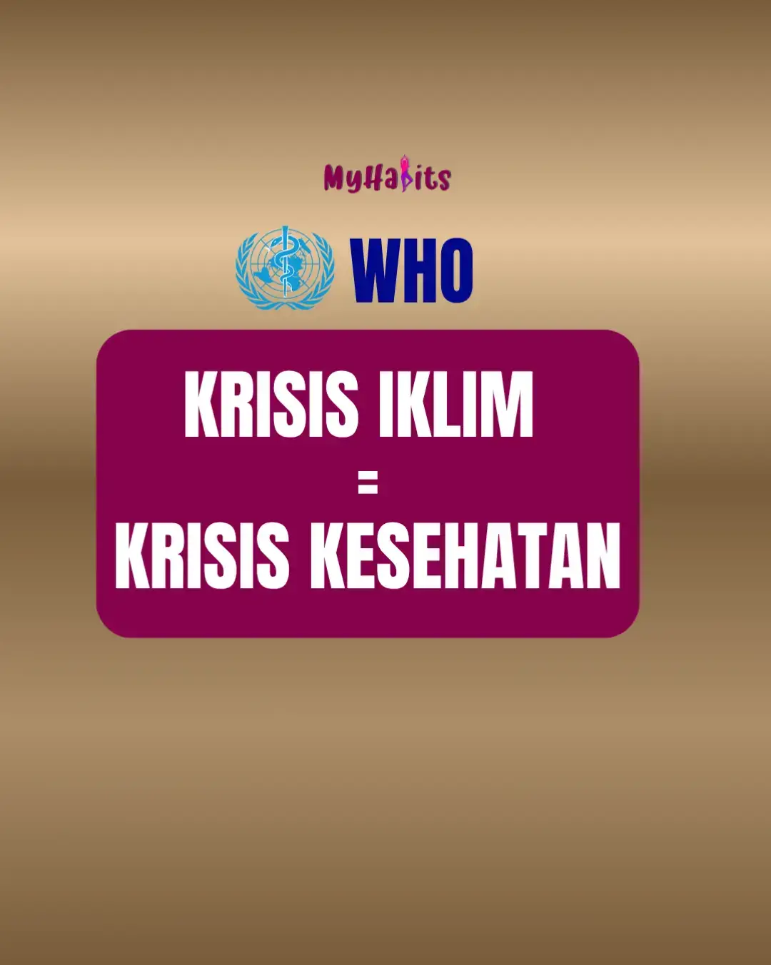 Perubahan iklim bukan cuma tentang suhu bumi yang meningkat. Ini juga tentang kesehatan kita 🔥 Udara yang makin panas = risiko dehidrasi, heat stroke, dan penyakit jantung meningkat. 💨 Polusi udara = lebih banyak asma, penyakit paru, bahkan kanker. 🦠 Perubahan cuaca ekstrem = penyebaran penyakit seperti demam berdarah, malaria, hingga infeksi saluran napas jadi tak terkendali. 🌾 Krisis pangan = gizi buruk dan meningkatnya penyakit akibat kekurangan nutrisi. Tapi kabar baiknya — setiap tindakan kecil berarti. Kita bisa jadi bagian dari solusinya Kesehatan bumi = kesehatan manusia. Karena kita tidak bisa hidup sehat di planet yang sakit. 🌎💚✨ Mulailah dari langkah kecil hari ini — untuk masa depan yang tetap bisa bernapas besok. #sehatitupenting #worldhealthorganization #climatecrisis #healthcrisis #infokesehatan